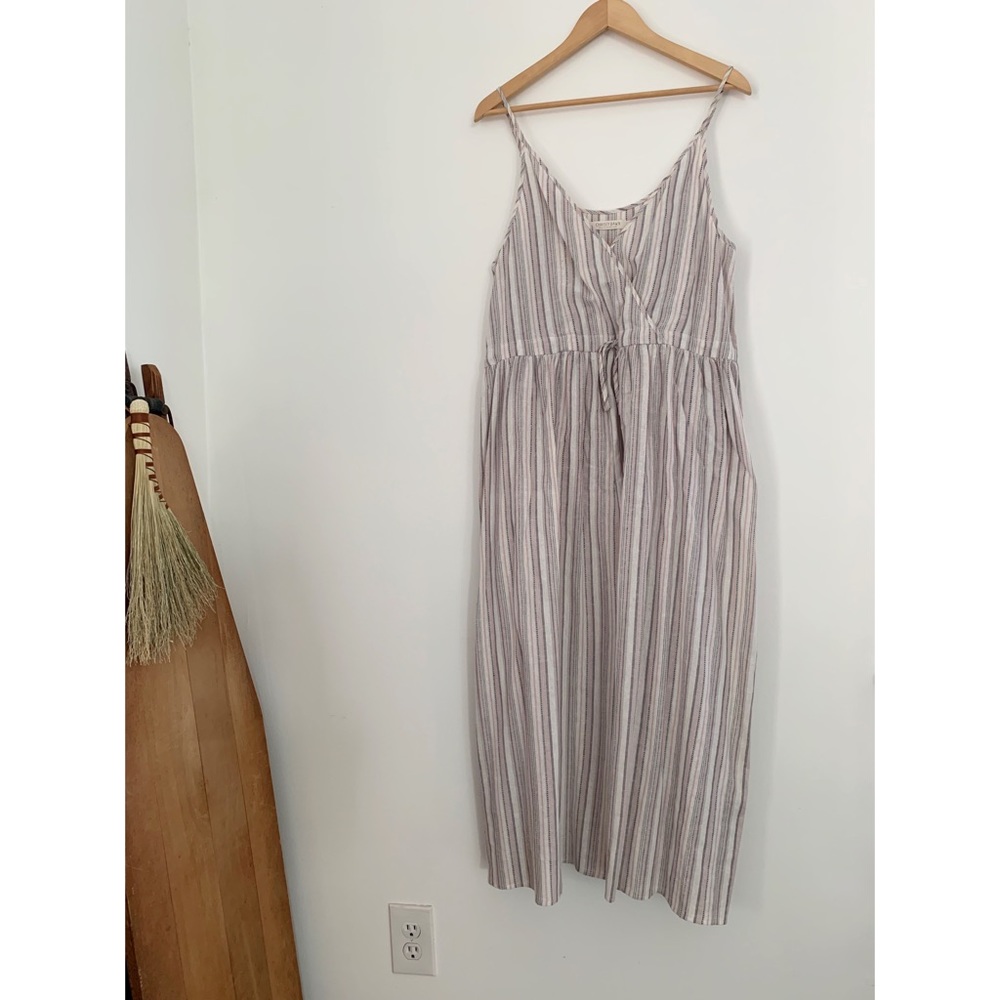 Christy Dawn Striped Cream and Gray Dress